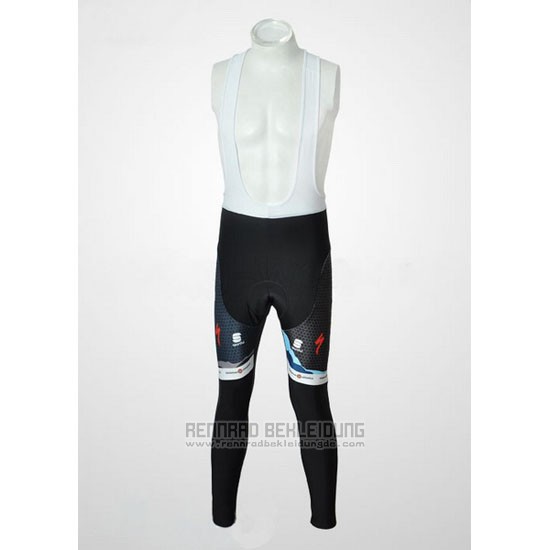 2010 Fahrradbekleidung Saxo Bank Shwarz und Wei Trikot Langarm und Tragerhose